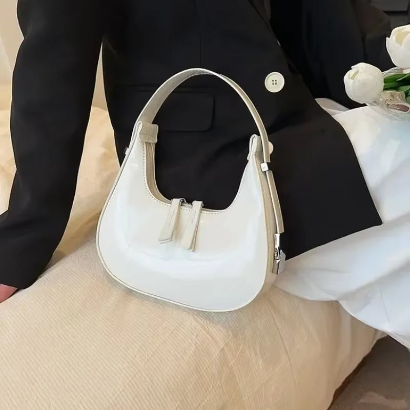 2024 New Moon Bags PU Leather Armpit Shoulder Purse Vintage Small Shoulder Bag for Women Girls Summer Handbag Luxury Shopper Bag