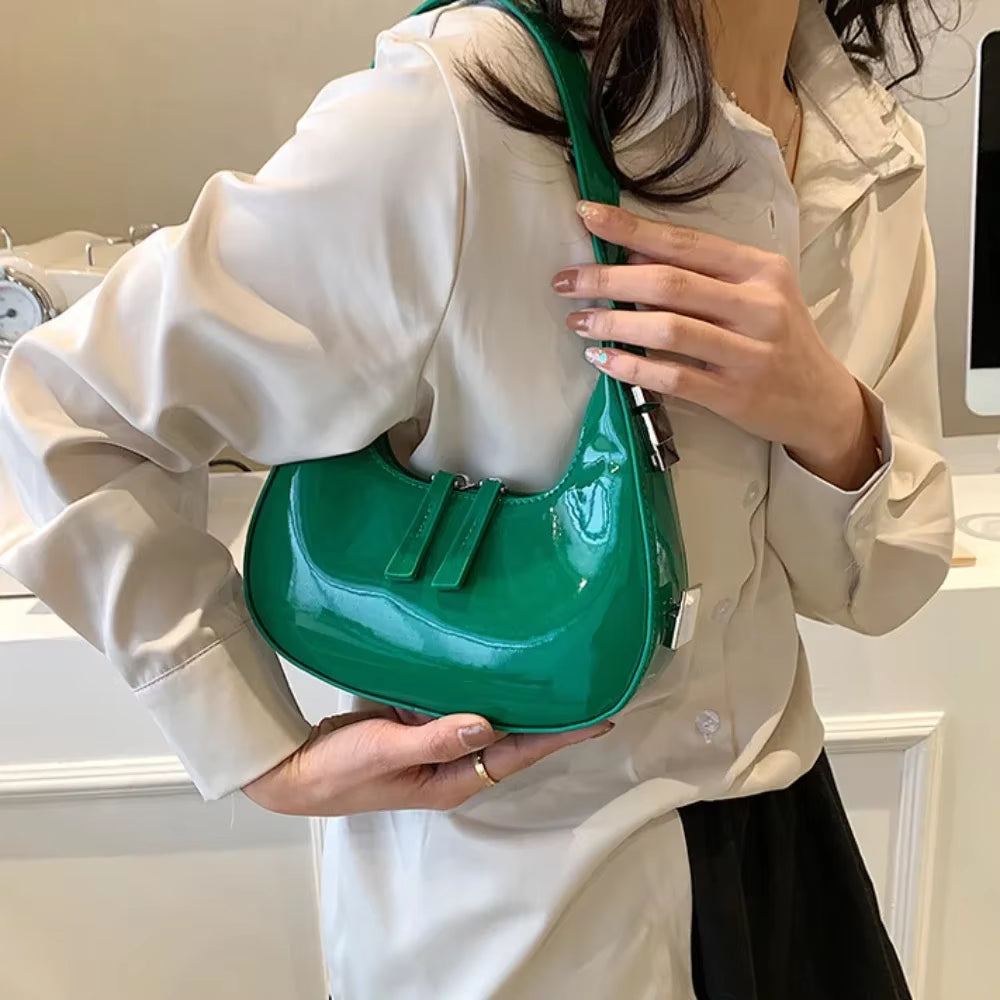 2024 New Moon Bags PU Leather Armpit Shoulder Purse Vintage Small Shoulder Bag for Women Girls Summer Handbag Luxury Shopper Bag