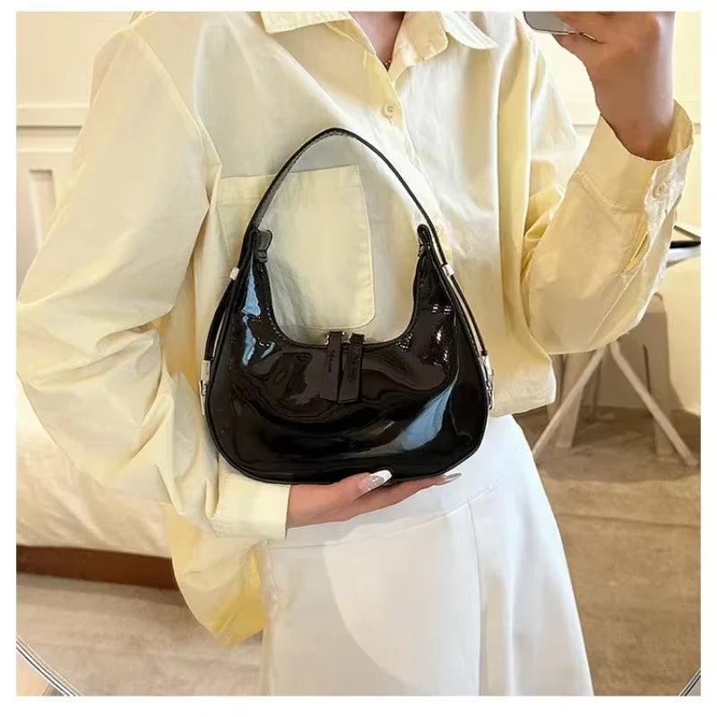 2024 New Moon Bags PU Leather Armpit Shoulder Purse Vintage Small Shoulder Bag for Women Girls Summer Handbag Luxury Shopper Bag