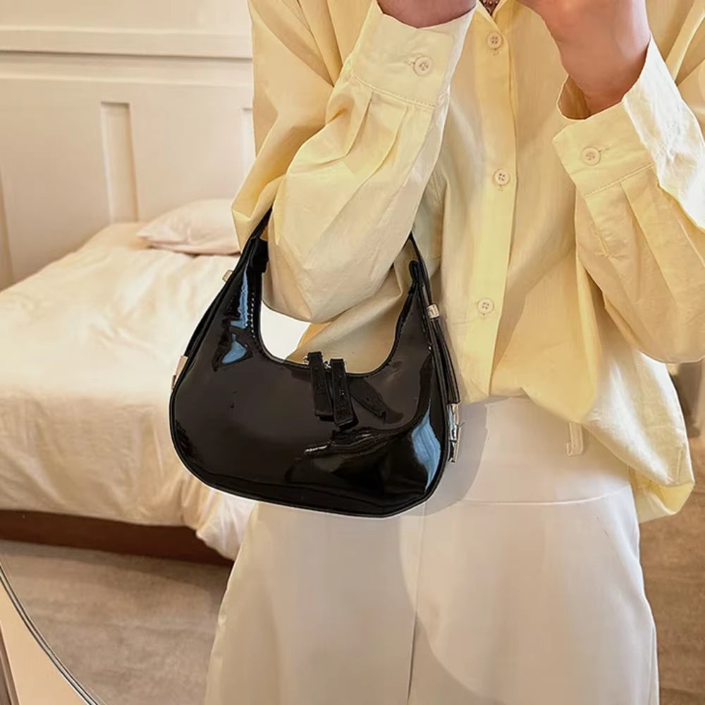 2024 New Moon Bags PU Leather Armpit Shoulder Purse Vintage Small Shoulder Bag for Women Girls Summer Handbag Luxury Shopper Bag