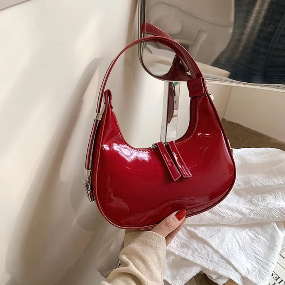 2024 New Moon Bags PU Leather Armpit Shoulder Purse Vintage Small Shoulder Bag for Women Girls Summer Handbag Luxury Shopper Bag