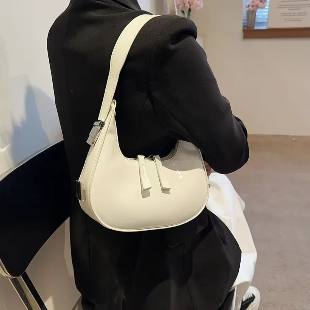 2024 New Moon Bags PU Leather Armpit Shoulder Purse Vintage Small Shoulder Bag for Women Girls Summer Handbag Luxury Shopper Bag