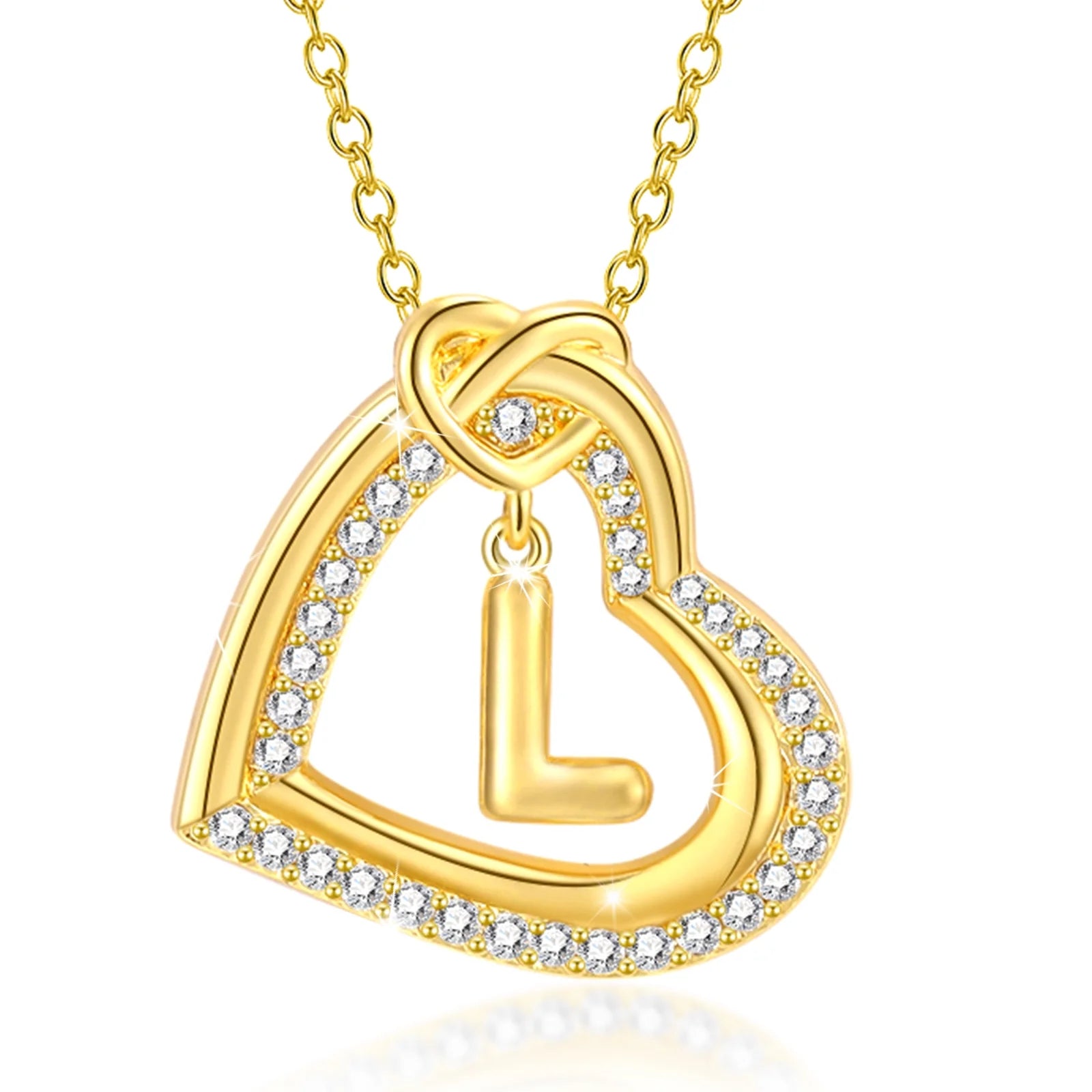 14K Gold Love Heart Initial Necklaces for Women CZ Hypoallergenic Heart Pendant Necklace for Girlfriend Mom Wife Daughter Bubble Letter X Necklace Birthday Mother'S Day Jewelry Gifts for Her