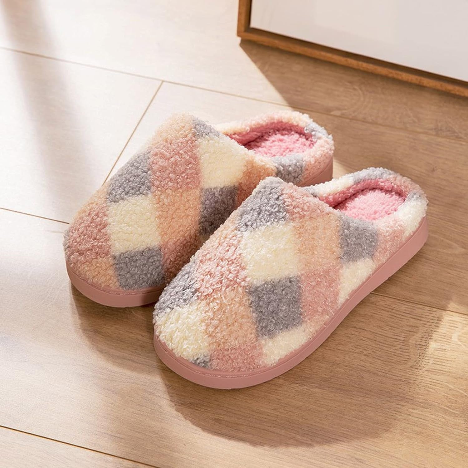 House Slippers for Women Cozy Plush Comfy Warm Slide on House Slipper Memory Foam Slip-On Indoor Outdoor Home Slipper