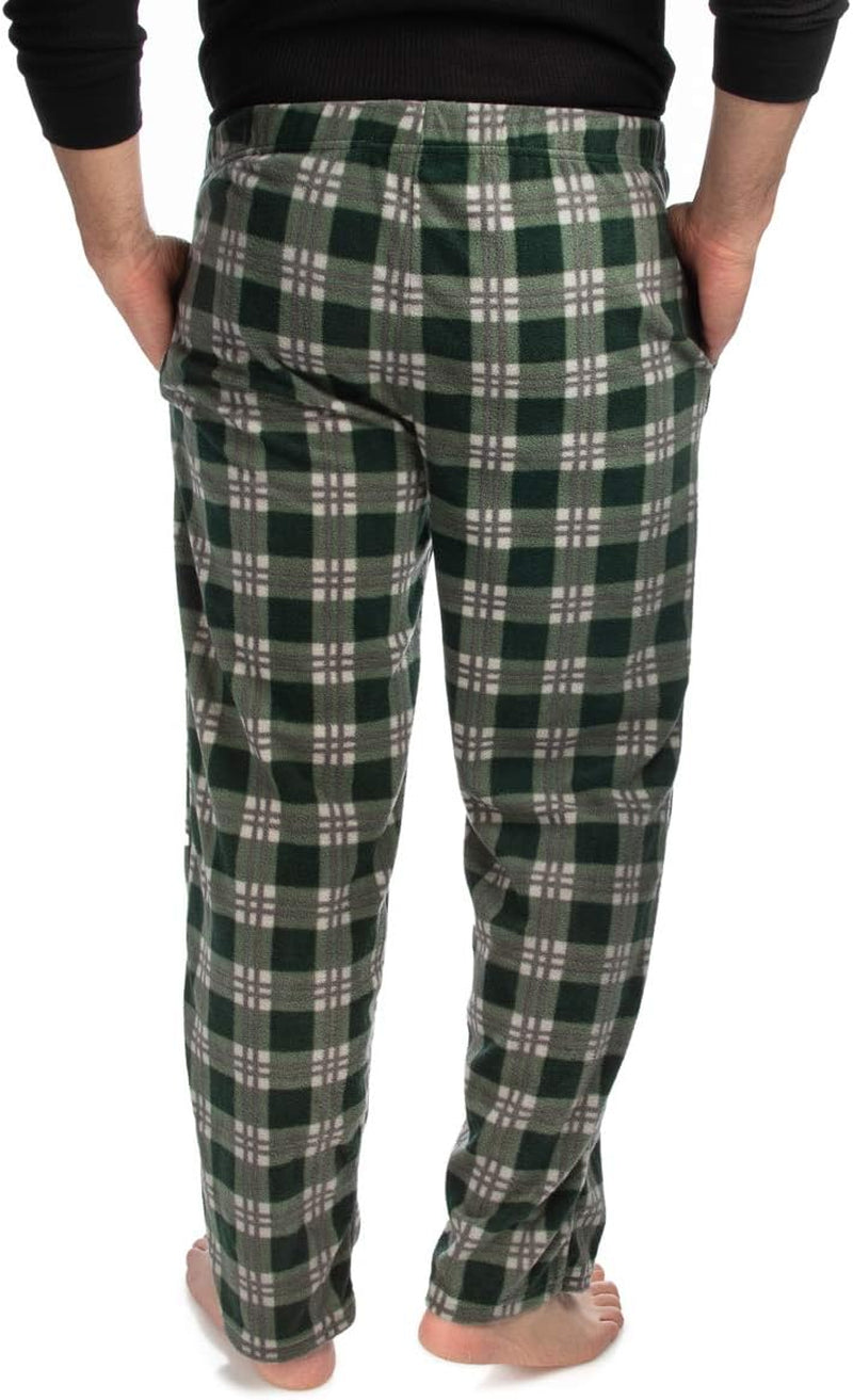 3 Pack Plaid Mens Pajama Pants Set Bottoms Fleece Lounge Sleepwear Pjs with Pockets Microfleece